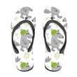Winter With Cute Wolves In Green Hat Flip Flops For Men And Women