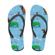 Winter Dachshund Dog Wearing Green Clothes Flip Flops For Men And Women