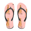 Wild Animals Leopard Repeat On Rose Background Flip Flops For Men And Women