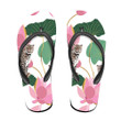 Wild African Leopards Pink Lotuses With Leaves Flip Flops For Men And Women