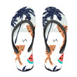 Wild African Leopard With Watermelon And Palm Trees Flip Flops For Men And Women