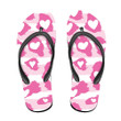 Wild African Leopard With Valentine Hearts Flip Flops For Men And Women