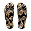 Wild African Leopard With Circles On Black Flip Flops For Men And Women