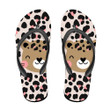 Wild African Leopard Hand Drawn Style Flip Flops For Men And Women