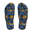 Wild African Animals Leopard And Tropical Plants Flip Flops For Men And Women