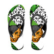 Wild African Animals Leopard And Tropical Palm Leaves Flip Flops For Men And Women
