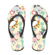 White Silhouettes Of Cows On A Terracotta Background Flip Flops For Men And Women