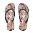 White Roses And Daffodils Flowers On A Pink Background Flip Flops For Men And Women