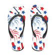 White Background Pattern Design Happy 4th Of July Flip Flops For Men And Women
