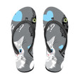 What's Up With Cats Heads On Grey Flip Flops For Men And Women