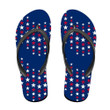 Wavy Ornament With Stars In Traditional American Colors Flip Flops For Men And Women