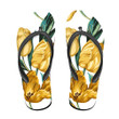 Watercolor Yellow Tulips And Green Leaves Themed Design Flip Flops For Men And Women