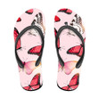 Watercolor Tropical Butterfly And Sunlight On Pink Flip Flops For Men And Women