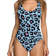 Blue Leopard Funny Pattern Women's One Piece Swimsuit