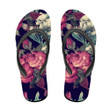 Watercolor Pretty Pink Rose White Floral Art Design Flip Flops For Men And Women