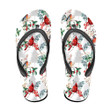 Watercolor Little Red Cardinal Bird And Branch Flip Flops For Men And Women
