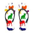 Watercolor Cute Dogs Silhouettes Isolated Background Flip Flops For Men And Women