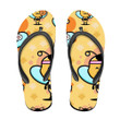 Watercolor Cute Bee Play Baseball And Basketball Flip Flops For Men And Women