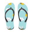 Watercolor Cartoon Bee In The Sky With Clouds Flip Flops For Men And Women
