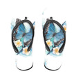 Water Blue Butterfly On Plum Blossom Tree Branch Flip Flops For Men And Women