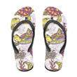 Vintage Turtle Decorated With Floral Ornaments Flip Flops For Men And Women