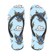 Vintage Style Japanese Dragon Head And Sky Tattoo Flip Flops For Men And Women