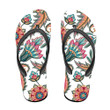 Vintage Style Green And Pink Flower Leaves Paisley Pattern Flip Flops For Men And Women