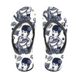 Vintage Sketch Beautiful Black Woman And Saxophone Flip Flops For Men And Women