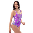 Elegant Purple And Blue Limelight Hydrangea Women's One Piece Swimsuit