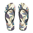 Vintage Floral And Paisley Pattern Oriental Beige Cream Background Flip Flops For Men And Women