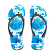 Various Bright Sea Fish Silhouettes On White Background Flip Flops For Men And Women