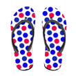 USA National Holiday Repeating Texture With Polka Dots Flip Flops For Men And Women