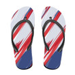 USA Flag Colors Stripes Pattern With Hand Painted Brush Strokes Flip Flops For Men And Women