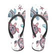 Underwater Animal World With Silhouette Turtles Flip Flops For Men And Women