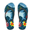 Underwater Adventure Themed Pattern With Sharks Submarine And Divers Flip Flops For Men And Women
