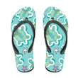 Turtles And Stripes On White Background Flip Flops For Men And Women