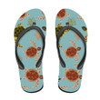 Turtles And Starfish On A Blue Background Flip Flops For Men And Women