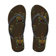 Turtle Ornament On The Background Of The Sea Waves Flip Flops For Men And Women