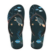 Turtle Decorated With Floral Ornaments Vintage Colorful Flip Flops For Men And Women