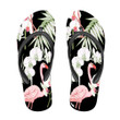Tropical Plants White Orchid Flowers And Flamingo Flip Flops For Men And Women
