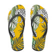 Tropical Leopard Animal Banana On Yellow Background Flip Flops For Men And Women