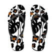 Tropical Leaves And Cartoon Leopard Camouflage Spots Flip Flops For Men And Women