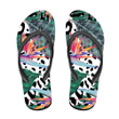 Tropical Floral With Exotic Flowers On Leopard Flip Flops For Men And Women