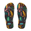 Trendy Style Leopards And Abstract Tropical Leaves Flip Flops For Men And Women
