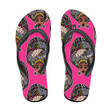 Traditional African Woman With Head Wrap On Pink Background Flip Flops For Men And Women