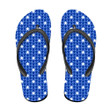 Tiny Stars Symbols Of American Flag In Blue And White Flip Flops For Men And Women