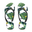 Theme Tropical Leaves And Butterflies Flying Flip Flops For Men And Women