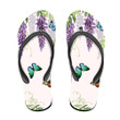 Theme Tropical Japanese Flowers Butterflies And Wisteria Flip Flops For Men And Women