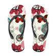 Theme Tropical Floral And Butterfly In Retro Style Flip Flops For Men And Women