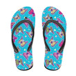 Theme Small Heart And Butterfly On Blue Leopard Flip Flops For Men And Women